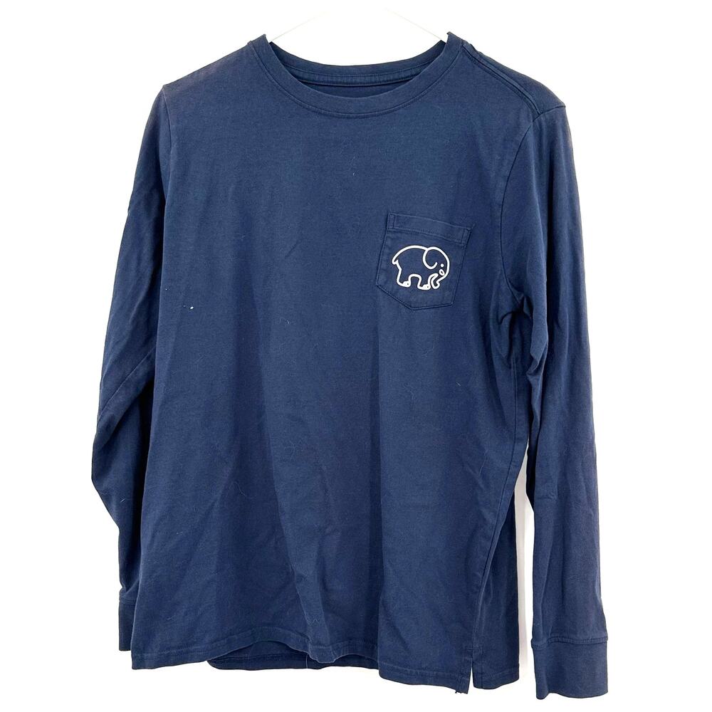 Ivory Ella Sz Small Shirt Blue Long Sleeve Pocket Tee Halloween Elephant Pumpkin